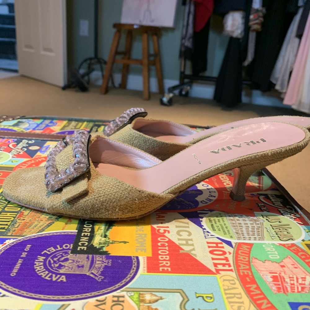 Prada Vero Cuoio Heel Sandals